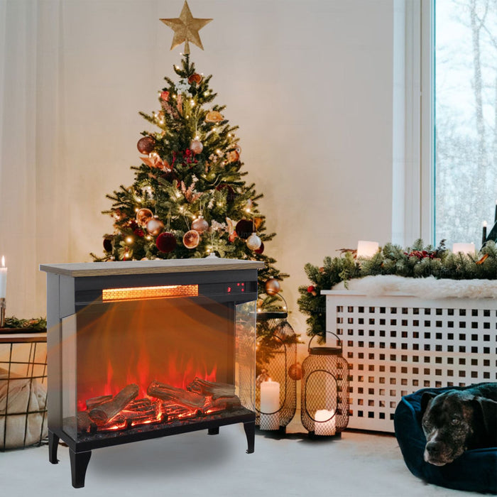 24" Modern Electric Fireplace Three - Sided Glass with Remote and Adjustable Flame - Monsta Online