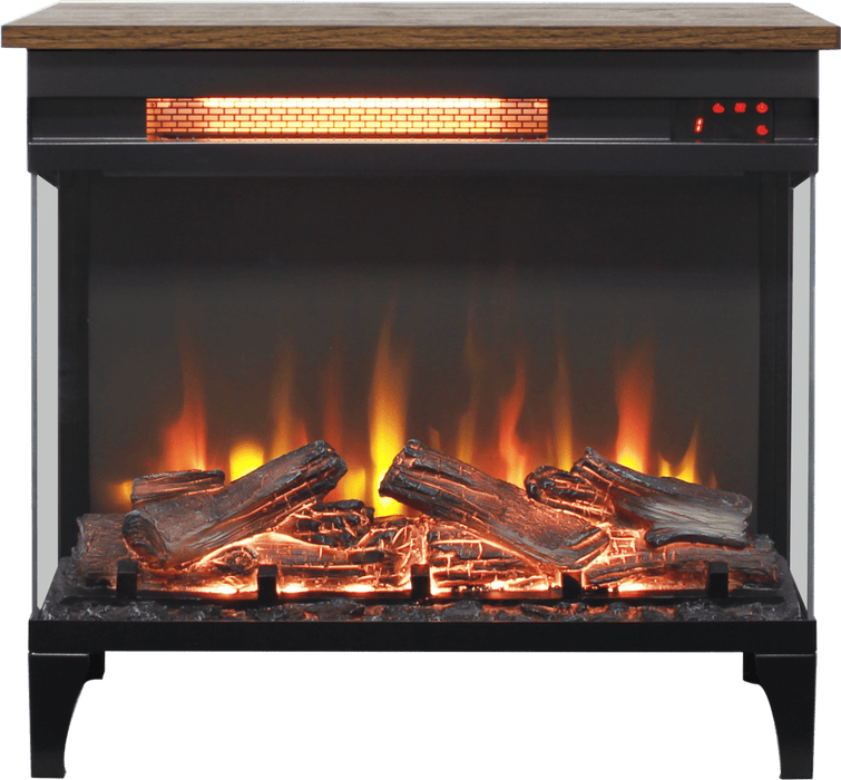 24" Modern Electric Fireplace Three - Sided Glass with Remote and Adjustable Flame - Monsta Online