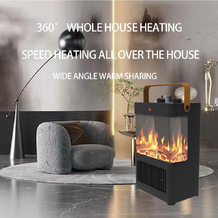 1500W Portable Electric Fireplace Heater with 3D Flame for Home and Office - Monsta Online