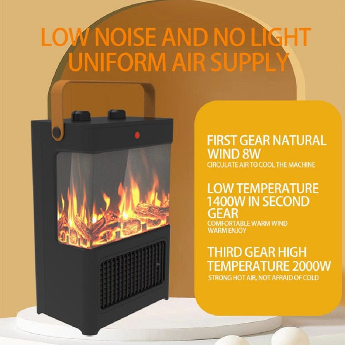 1500W Portable Electric Fireplace Heater with 3D Flame for Home and Office - Monsta Online