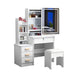 White Light - Up Makeup Vanity with Drawers Sliding LED Mirror and Cushioned Stool - Monsta Online