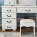 White Makeup Vanity Desk with Sliding Mirror Lights 6 Drawers and Matching Chair - Monsta Online