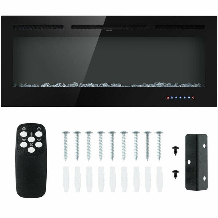50 Inch Electric Fireplace Insert Wall Mounted with Adjustable Brightness and Remote - Monsta Online