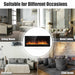 50 Inch Electric Fireplace Insert Wall Mounted with Adjustable Brightness and Remote - Monsta Online