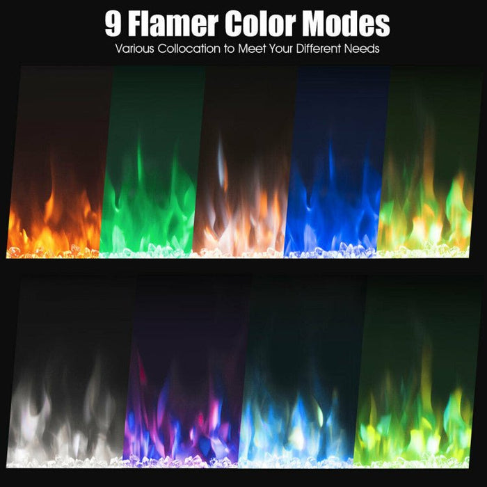 50 Inch Electric Fireplace Insert Wall Mounted with Adjustable Brightness and Remote - Monsta Online