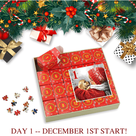 Christmas Countdown Puzzle Advent Calendar with 25 Daily Surprise Pieces - Monsta Online