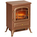 22 Inch Dark Brown Freestanding Electric Fireplace Heater with Realistic Flames - Monsta Online