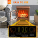 22 Inch Dark Brown Freestanding Electric Fireplace Heater with Realistic Flames - Monsta Online