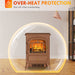 22 Inch Dark Brown Freestanding Electric Fireplace Heater with Realistic Flames - Monsta Online