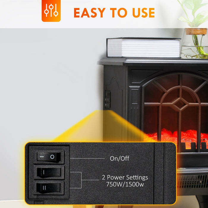 18" Black Electric Fireplace Stove with Realistic Flame - Monsta Online