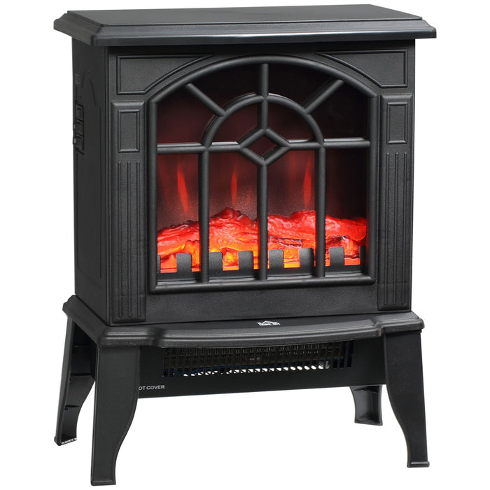 18" Black Electric Fireplace Stove with Realistic Flame - Monsta Online