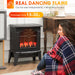 18" Black Electric Fireplace Stove with Realistic Flame - Monsta Online