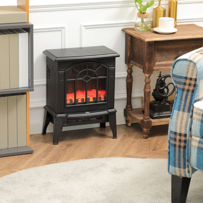 18" Black Electric Fireplace Stove with Realistic Flame - Monsta Online