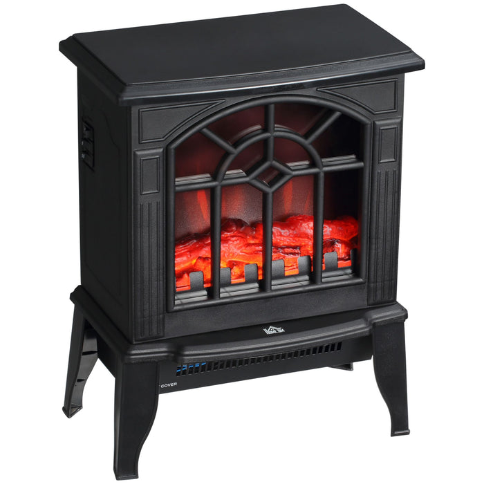 18" Black Electric Fireplace Stove with Realistic Flame - Monsta Online