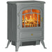 22 Inch Gray Electric Fireplace Stove Heater with Realistic Flame Effect - Monsta Online
