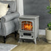 22 Inch Gray Electric Fireplace Stove Heater with Realistic Flame Effect - Monsta Online