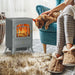 22 Inch Gray Electric Fireplace Stove Heater with Realistic Flame Effect - Monsta Online