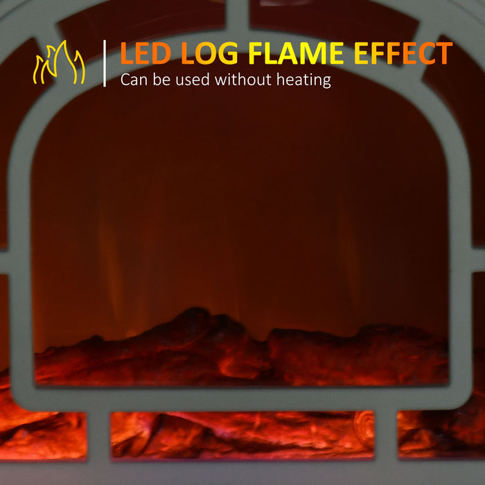 18 Inch White Electric Fireplace Heater with LED Flame - Monsta Online