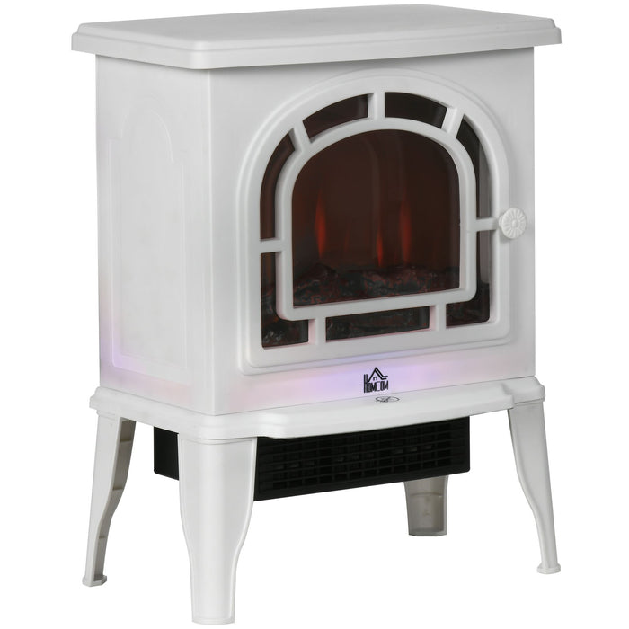 18 Inch White Electric Fireplace Heater with LED Flame - Monsta Online