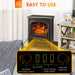 22 Inch Freestanding Electric Fireplace Heater with Realistic Flame in Black - Monsta Online