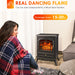22 Inch Freestanding Electric Fireplace Heater with Realistic Flame in Black - Monsta Online