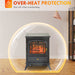 22 Inch Freestanding Electric Fireplace Heater with Realistic Flame in Black - Monsta Online