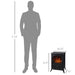 22 Inch Freestanding Electric Fireplace Heater with Realistic Flame in Black - Monsta Online