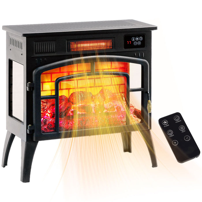 22 Inch Black Freestanding Electric Fireplace Stove Heater - Monsta Online