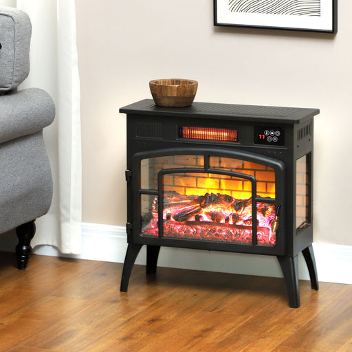 22 Inch Black Freestanding Electric Fireplace Stove Heater - Monsta Online