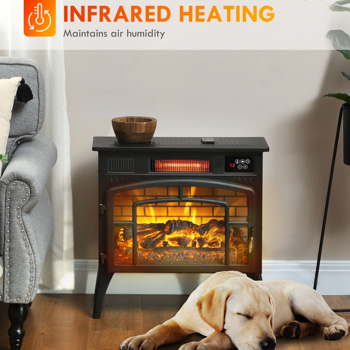 22 Inch Black Freestanding Electric Fireplace Stove Heater - Monsta Online