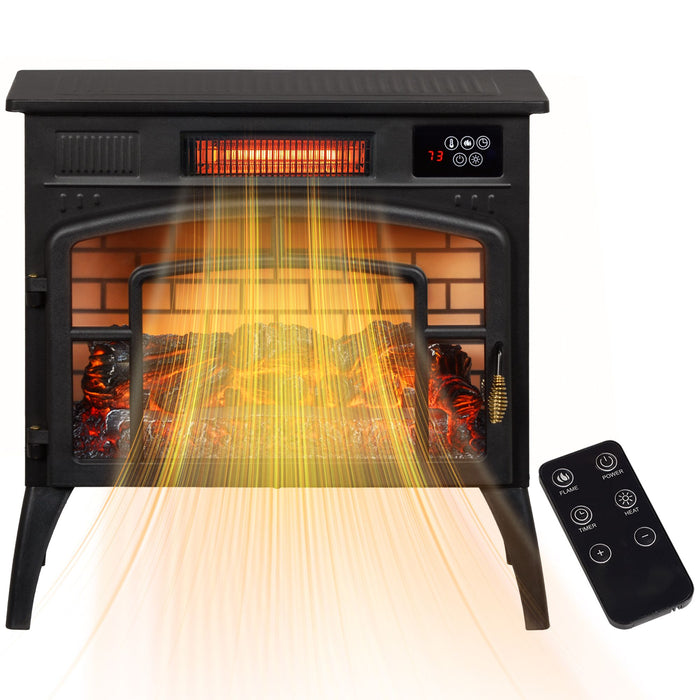 22 Inch Black Freestanding Electric Fireplace Stove Heater - Monsta Online