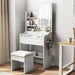 White Light - Up Vanity Desk with Mirror 3 Color LED and Cushioned Stool Set - Monsta Online