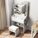 White Light - Up Vanity Desk with Mirror 3 Color LED and Cushioned Stool Set - Monsta Online