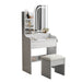 White Light - Up Vanity Desk with Mirror 3 Color LED and Cushioned Stool Set - Monsta Online