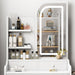 White Light - Up Vanity Desk with Mirror 3 Color LED and Cushioned Stool Set - Monsta Online