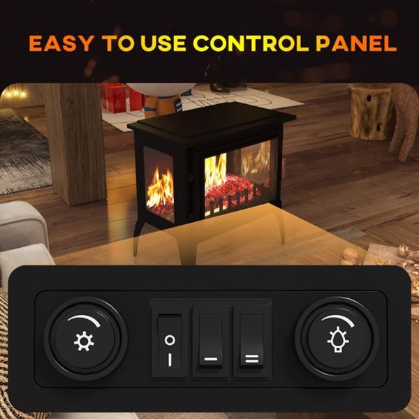 24 Inch Freestanding Electric Fireplace Stove Heater with Realistic Flame - Monsta Online