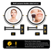 8.6 Inch Wall Mounted LED Vanity Mirror with 360 Swivel Extension Arm - Monsta Online