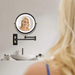8.6 Inch Wall Mounted LED Vanity Mirror with 360 Swivel Extension Arm - Monsta Online