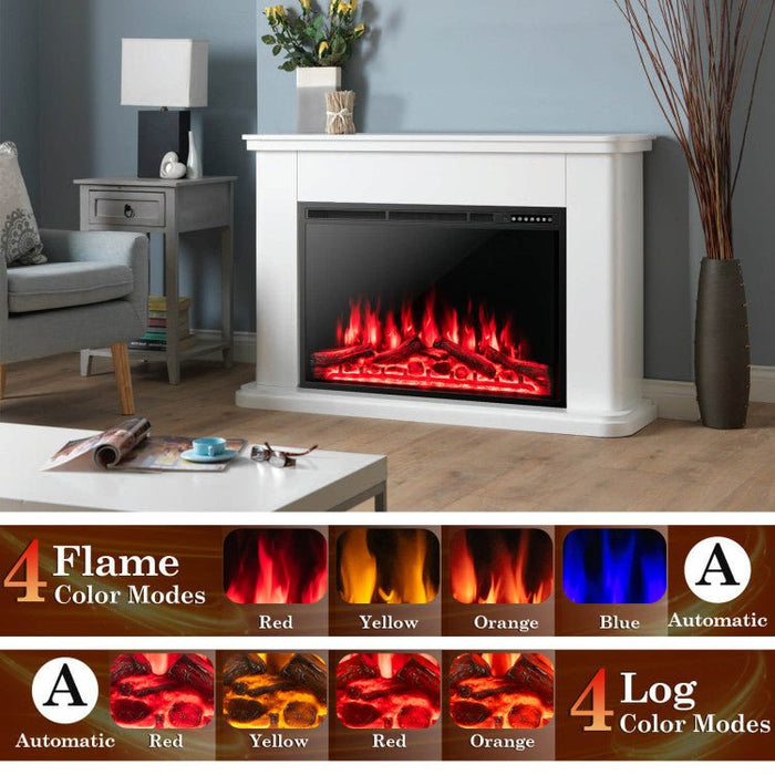 37 Inch Recessed Electric Fireplace Insert with Remote and Flame Settings - Monsta Online