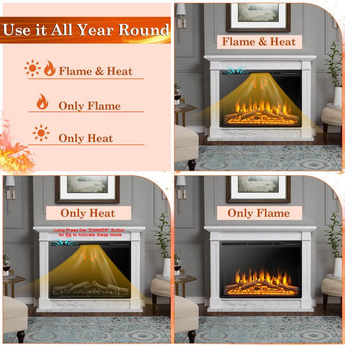 37 Inch Recessed Electric Fireplace Insert with Remote and Flame Settings - Monsta Online