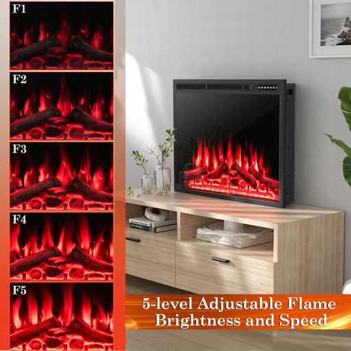 37 Inch Recessed Electric Fireplace Insert with Remote and Flame Settings - Monsta Online