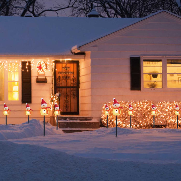 3 - Pack Solar Powered Christmas Snowman Stake Lights, Weatherproof Yard Decor - Monsta Online