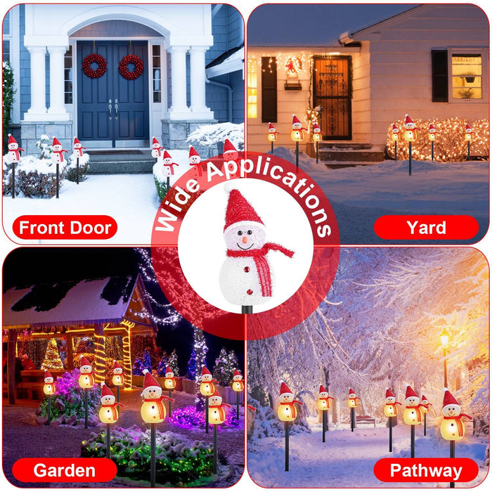 3 - Pack Solar Powered Christmas Snowman Stake Lights, Weatherproof Yard Decor - Monsta Online