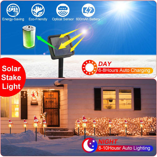 3 - Pack Solar Powered Christmas Snowman Stake Lights, Weatherproof Yard Decor - Monsta Online