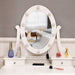 Elegant Vanity Desk with Mirror 10 LED Lights 5 Drawers and Cushioned Stool - Monsta Online