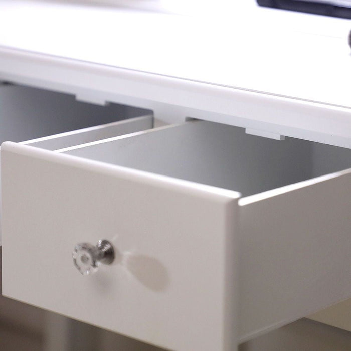 Elegant Vanity Desk with Mirror 10 LED Lights 5 Drawers and Cushioned Stool - Monsta Online