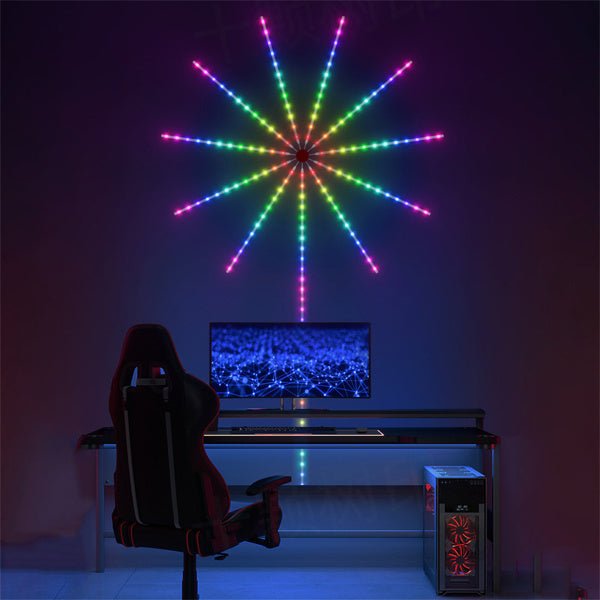 RGB Christmas Firework LED Strip Lights with Music Sync and App Control - Monsta Online