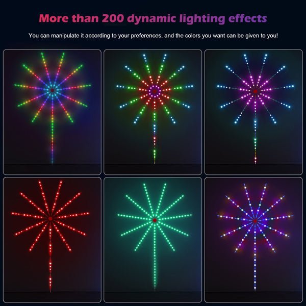 RGB Christmas Firework LED Strip Lights with Music Sync and App Control - Monsta Online