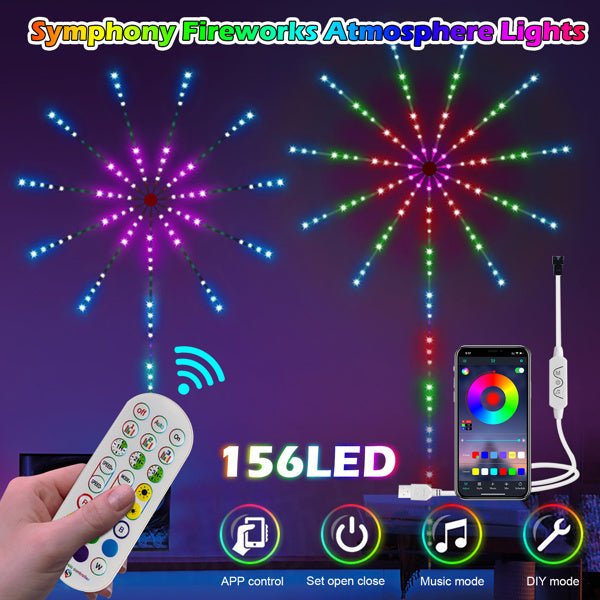 RGB Christmas Firework LED Strip Lights with Music Sync and App Control - Monsta Online