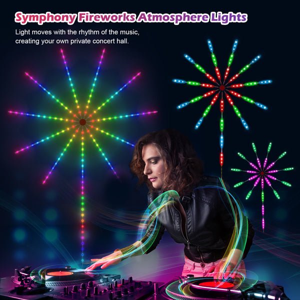 RGB Christmas Firework LED Strip Lights with Music Sync and App Control - Monsta Online
